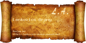 Lenkovics Arany névjegykártya